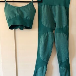 Teal Women's Seamless 2-piece Workout Set